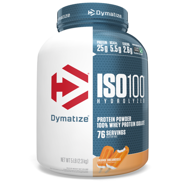 Dymatize Nutrition, ISO 100 hidrolizado, 100% proteína de suero de leche aislada, paleta de naranja, 5 lbs (2.3 kg)