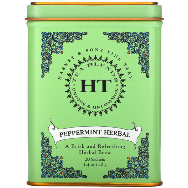 Harney & Sons, Tés Finos, Menta Herbal, Sin Cafeína, 20 Bolsitas de Té, 1.4 oz (40 g)