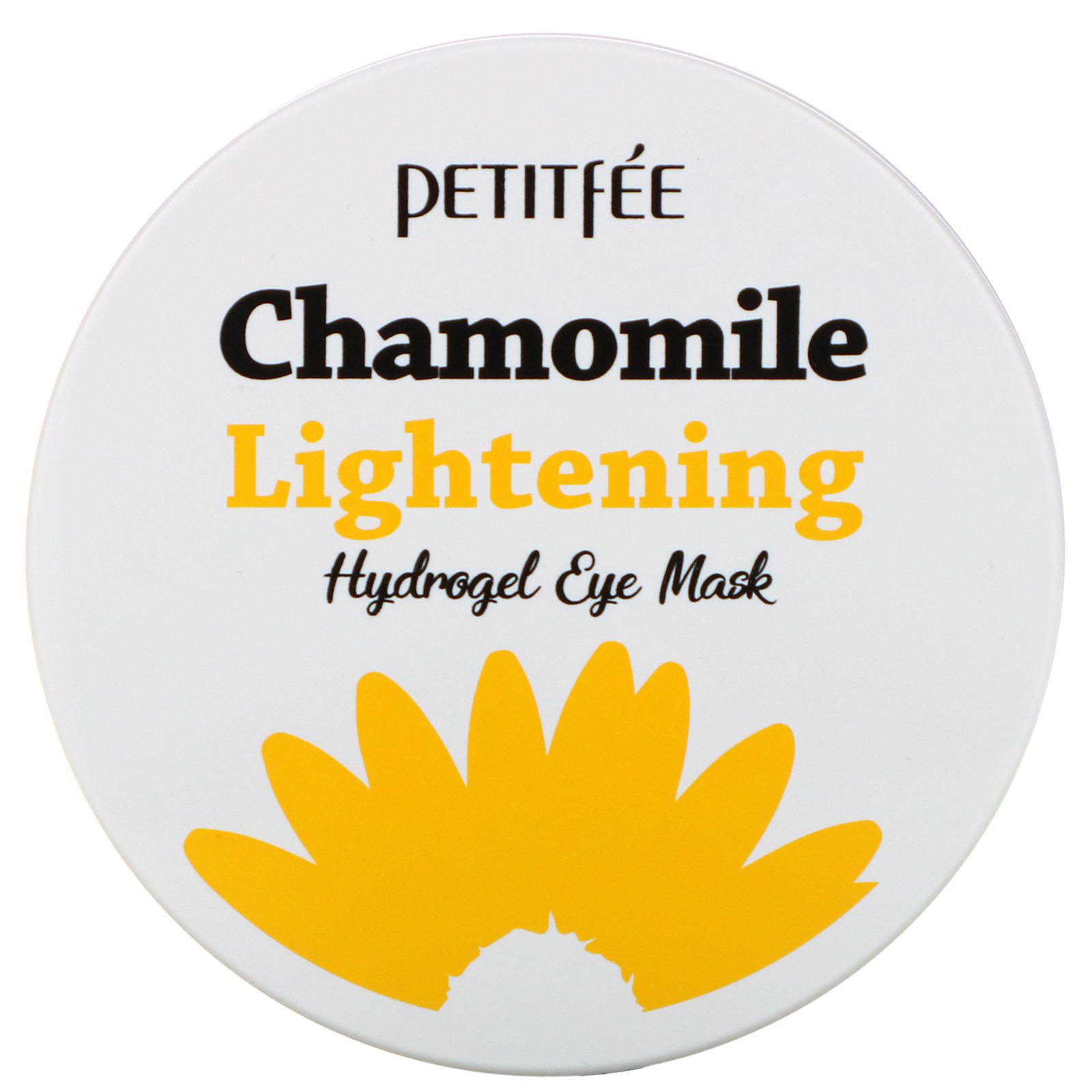 Petitfee, Manzanilla aclarante, Mascarilla para los ojos de hidrogel, 30 pares