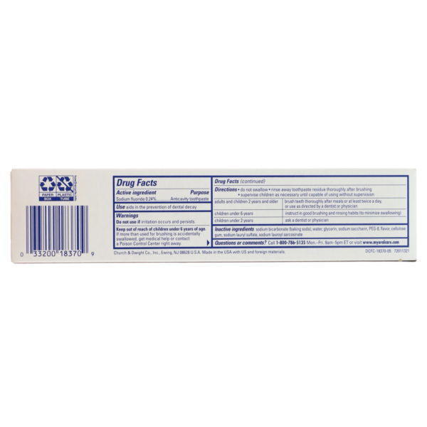 Arm & Hammer, Dental Care, Fluoride Anticavity Toothpaste, Pure Mint, 6.3 oz (178 g) - Imagen 3
