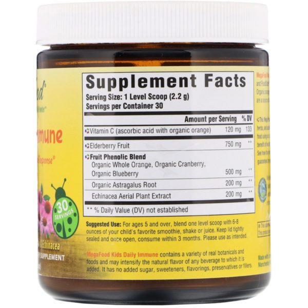 MegaFood, Kids Daily Immune, sin endulzar, 2.3 oz (66 g) - Imagen 2