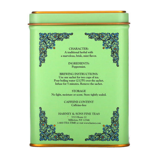 Harney & Sons, Tés Finos, Menta Herbal, Sin Cafeína, 20 Bolsitas de Té, 1.4 oz (40 g) - Imagen 2