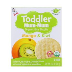 Hot Kid, Toddler Mum-Mum, bollos de arroz orgánico, mango & kiwi, 12 paquetes, 2.12 oz (60 g)