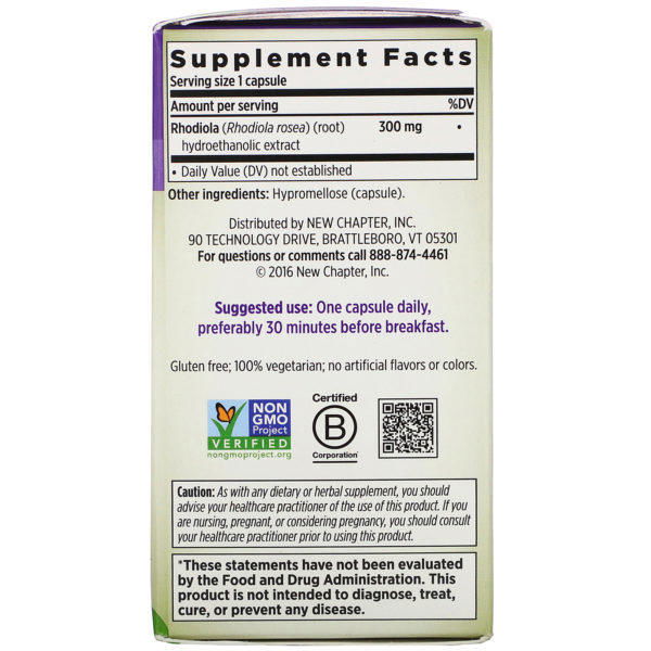 New Chapter, Rhodiola Force 300, 30 Vegetarian Capsules - Imagen 2