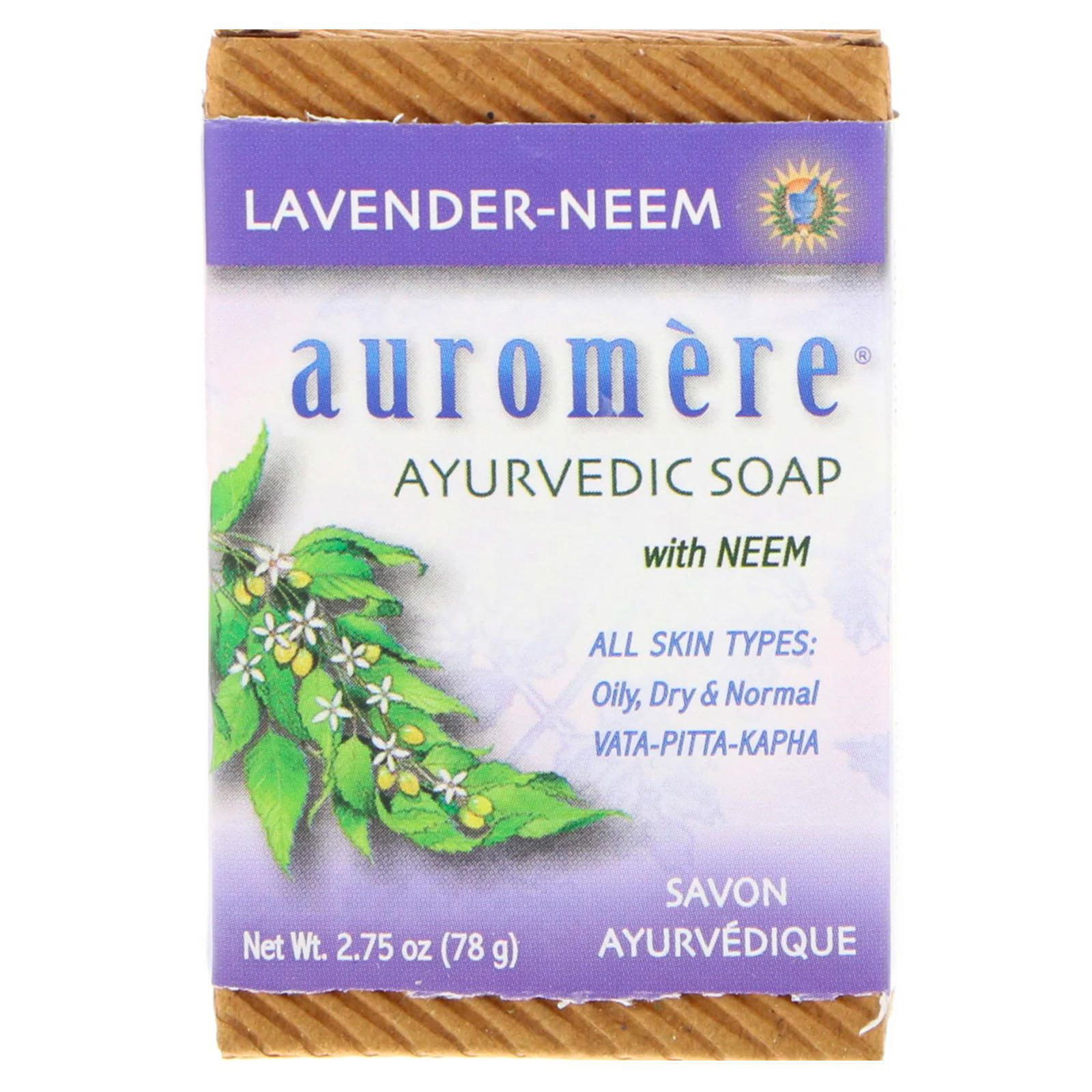 Auromere, Jabón Ayurvédico, Lavanda-Té, 2.75 oz (78 g)