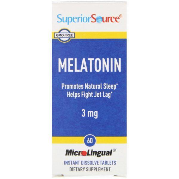 Superior Source, Melatonin, 3 mg, 60 Tabletas