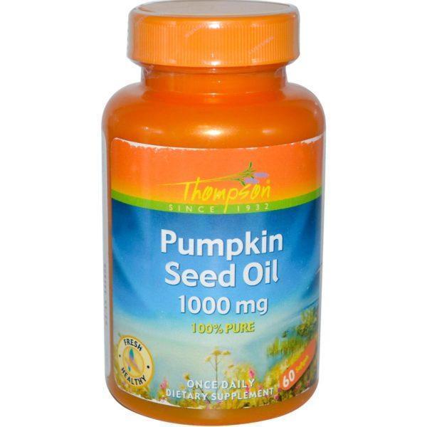 Thompson, Aceite de Semilla de Calabaza, 1000 mg, 60 Cápsulas Blandas