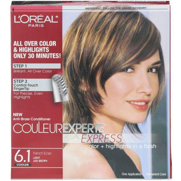 L'Oreal, Couleur Experte, Exprés, Color y reflejos, 6.1 Castaño ceniza claro, 1 aplicación