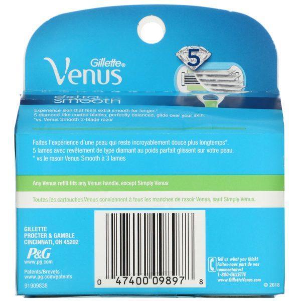 Gillette, Cartuchos para afeitadora Venus, Extrasuave, 4 cartuchos - Imagen 2