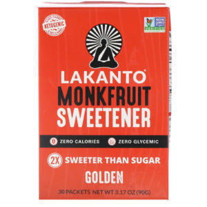 Lakanto, Monkfruit Sweetener, Golden, 30 Packets