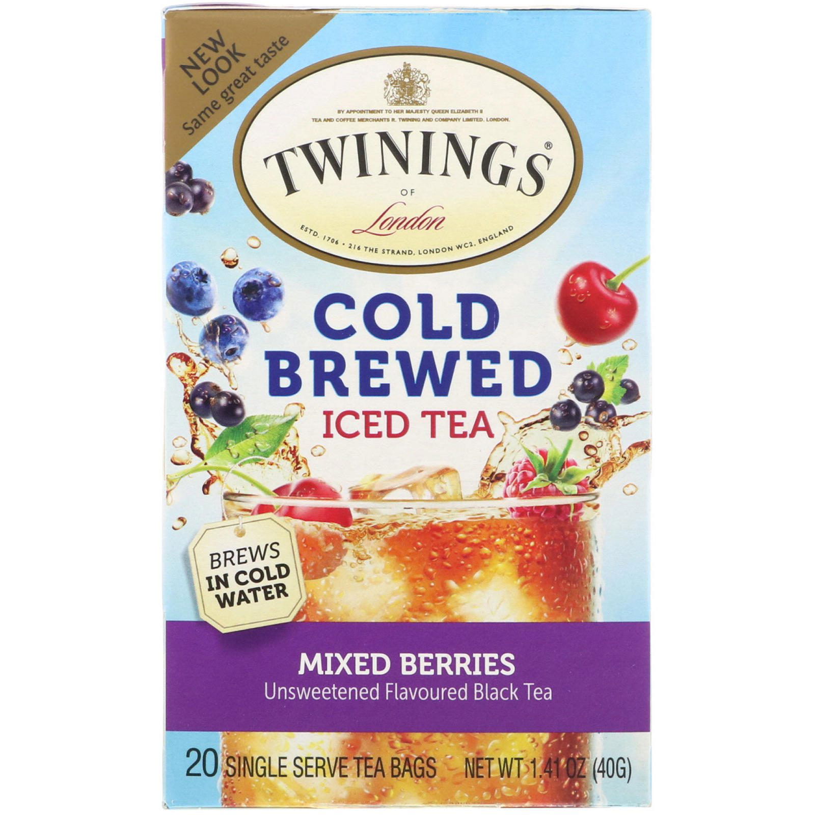 Twinings, Té helado preparado frío, mezcla de bayas, 20 bolsitas de té, 1.41 oz (40 g)