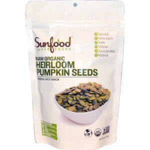Sunfood, Semillas de calabaza tradicionales, orgánicas y crudas, 227 g (8 oz)