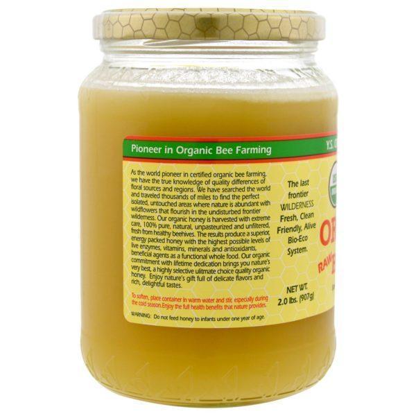Y.S. Eco Bee Farms, Miel Cruda 100% Orgánica Certificada, 2.0 lbs (907 g) - Imagen 3