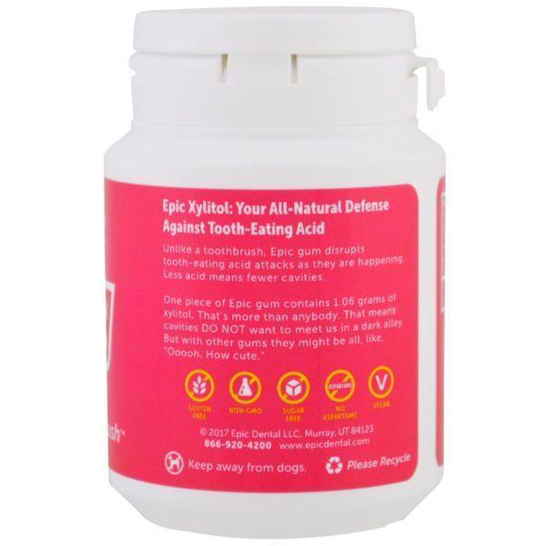 Epic Dental, Chicle de Xilitol, goma de mascar sin azúcar, 50 piezas - Imagen 3