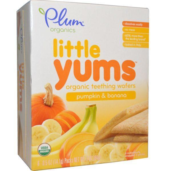Plum Organics, Little Yums, Gomitas Orgánicas, Calabaza y Banana, 6 Paquetes, 0.5 oz (14.1 g) c/u