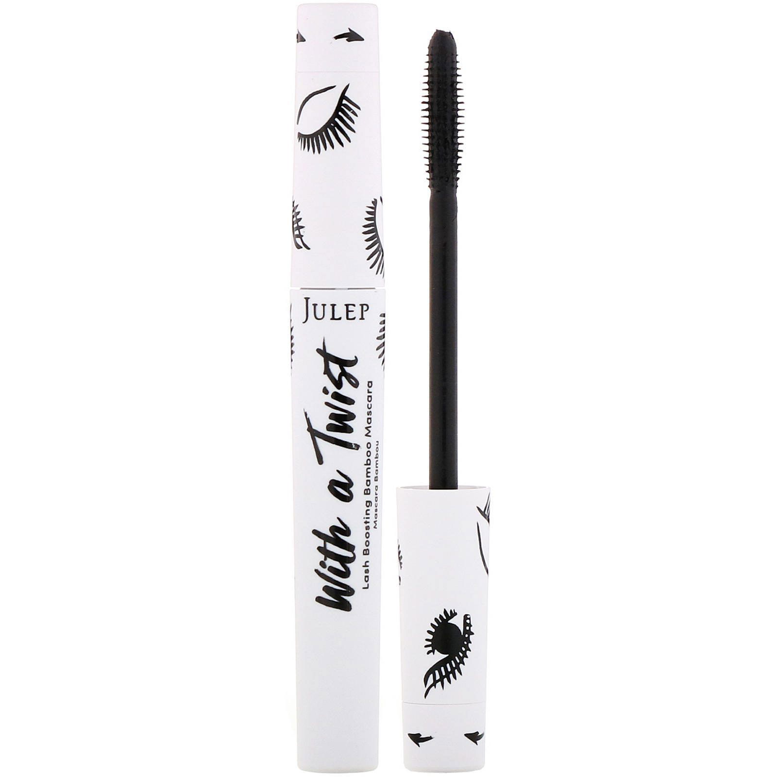 Julep, With a Twist, Máscara para pestañas Lash Boosting Bamboo, Jet Black, 6,7 g (0,24 oz)