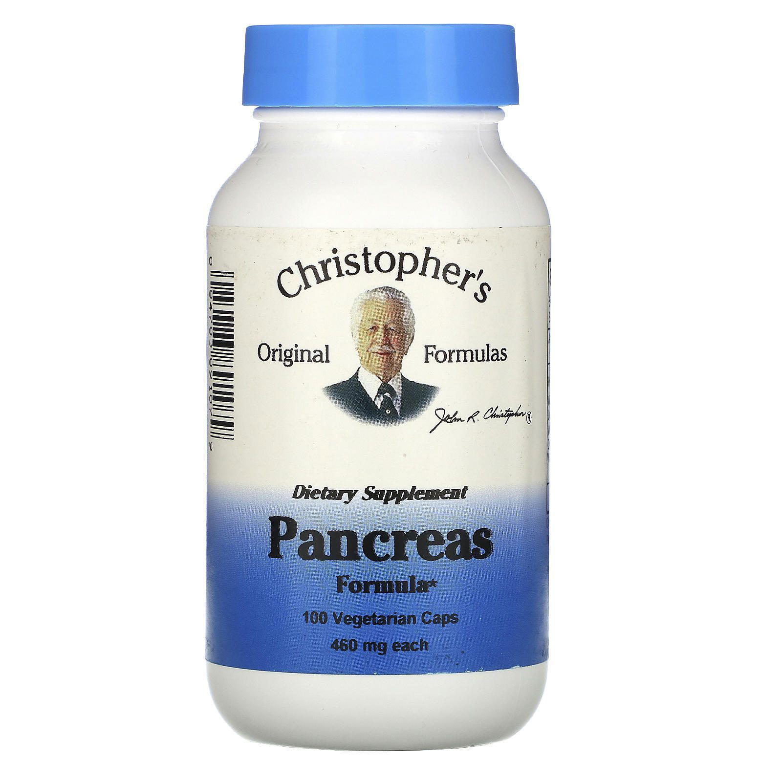 Christopher's Original Formulas, Fórmula para el páncreas, 460 mg, 100 cápsulas vegetales