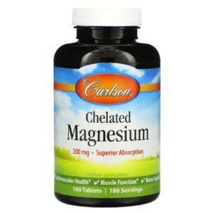 Carlson Labs, Chelated Magnesium, 200 mg, 180 Tablets
