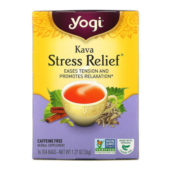 Yogi Tea, Kava Stress Relief, Sin Caféína, 16 Saquitos de Té, 1.27 oz (36 g)