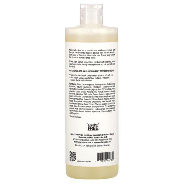 Nature's Gate, Champú y jabón líquido para el cuerpo natural para bebés, 473 ml (16 oz. líq.) - Imagen 2
