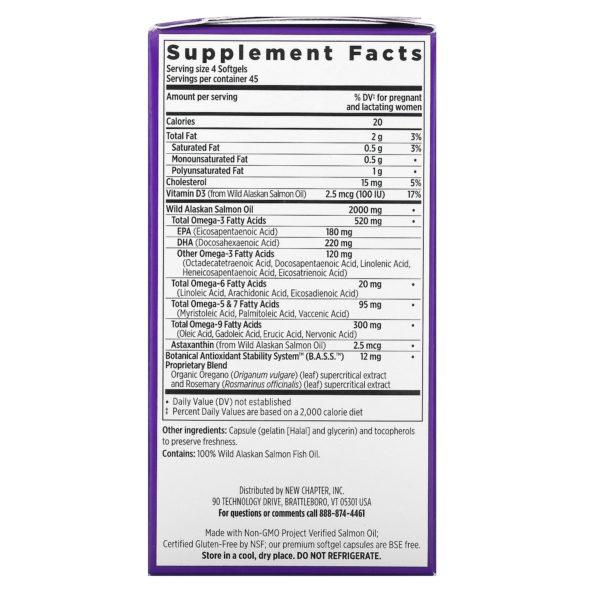New Chapter, Wholemega Fish Oil for Moms, 180 Softgels - Imagen 2