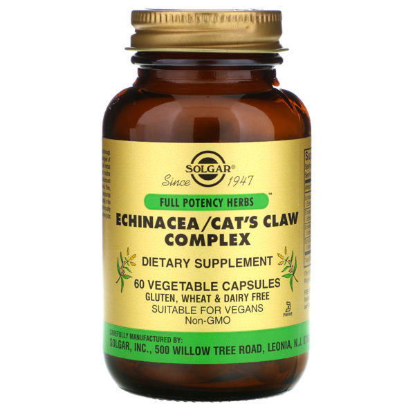 Solgar, Complejo de equinácea/uña de gato, 60 cápsulas vegetales