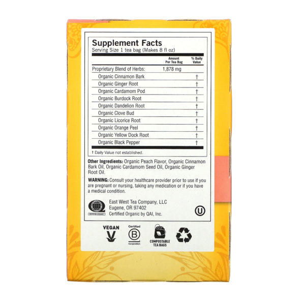 Yogi Tea, Peach DeTox, Caffeine Free, 16 Tea Bags, 1.12 oz (32 g) - Imagen 2