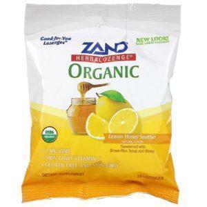 Zand, Pastilla herbal orgánica, calmante de limón y miel, 18 pastillas