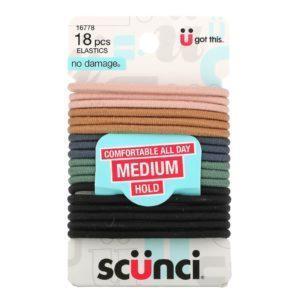 Scunci, Bandas elásticas sin daño, Comodidad todo el día, Ajuste medio, Neutro, 18 piezas