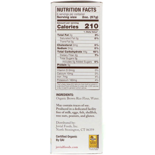 Jovial, 100% Organic Brown Rice Pasta, Penne , 12 oz (340 g) - Imagen 2