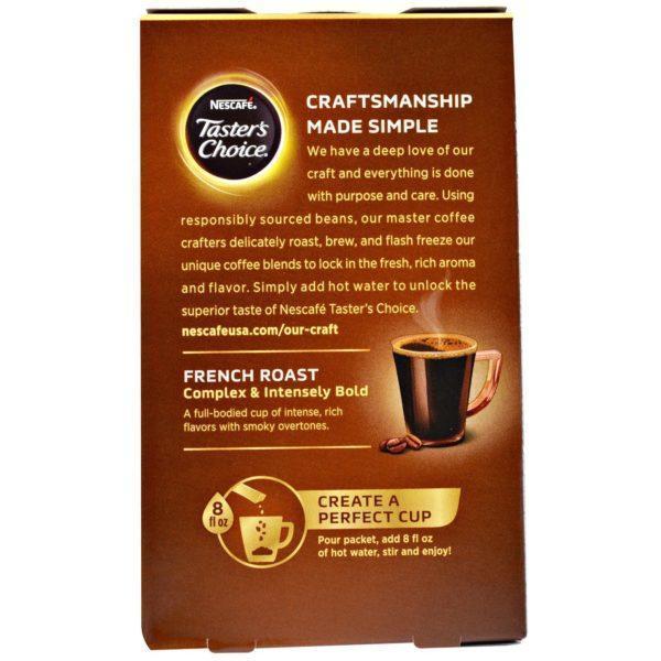 Nescafé, Taster's Choice, Café instantáneo, tostado francés, 5 sobres individuales, 0.1 oz (3 g) c/u - Imagen 2