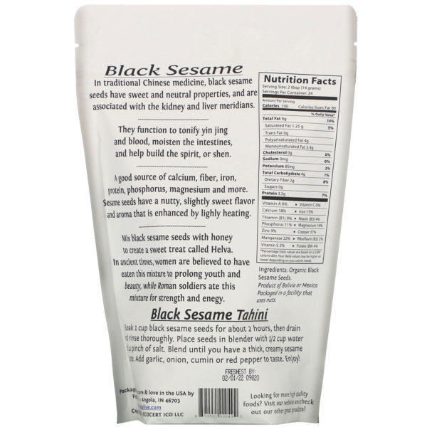 Foods Alive, Superfood, Black Sesame Seeds, 12 oz (338 g) - Imagen 2