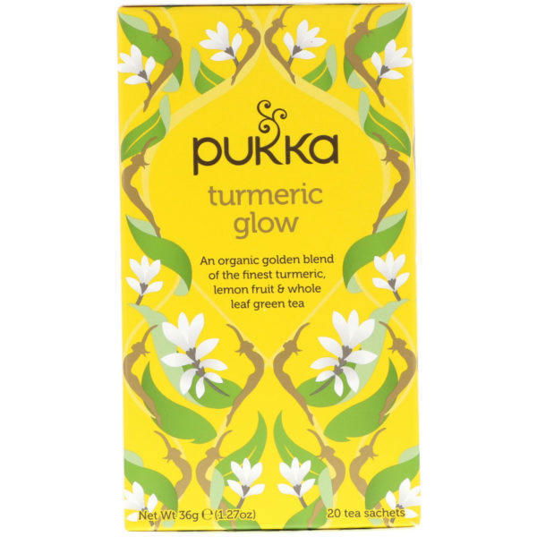 Pukka Herbs, Té de cúrcuma Glow, 20 Sachets de Té, 1.27 oz (36 g)