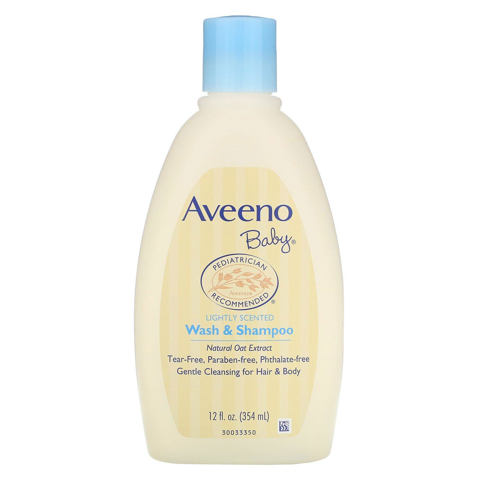 Aveeno, Champú para bebés, Wash & Shampoo, ligeramente perfumado, 12 fl oz (354 ml)