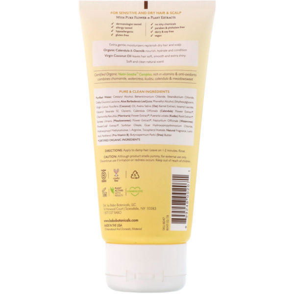 Babo Botanicals, Acondicionador hidratante, avena caléndula, 6 fl oz (180 ml) - Imagen 2