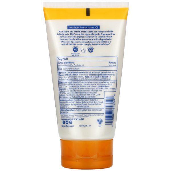 Kiss My Face, Organics, Kids, Broad Spectrum Mineral Sunscreen Lotion, SPF 30, 3.4 fl oz (100 ml) - Imagen 2