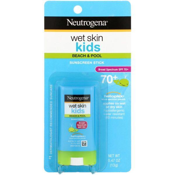 Neutrogena, Protector solar en barra para niños, Apto para usar sobre la piel húmeda, Playa y piscina, FPS 70+, 13 g (0,47 oz) - Imagen 2