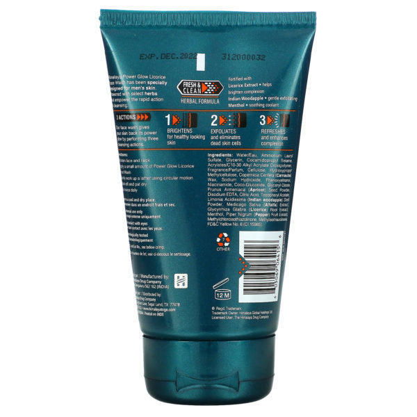 Himalaya, Men, Power Glow, Licorice Face Wash, 3.4 fl oz (100 ml) - Imagen 2