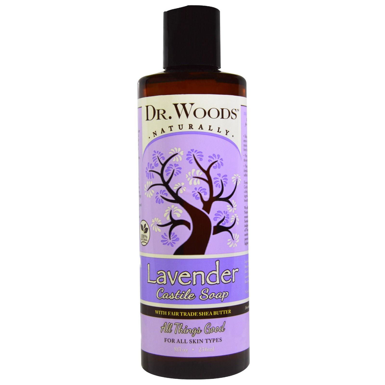 Dr. Woods, Jabón de Castilla de Lavanda con Manteca de Karité, 8 fl oz (236 ml)