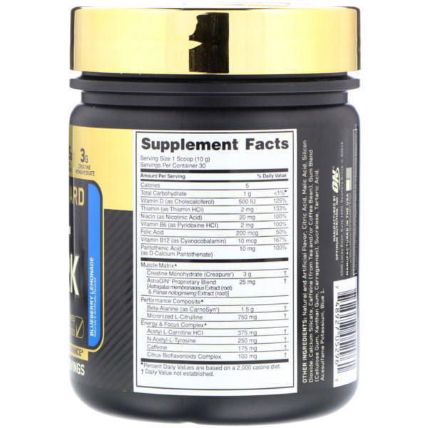 Optimum Nutrition, Gold Standard Pre-Workout, Blueberry Lemonade, 10.58 oz (300 g) - Imagen 2