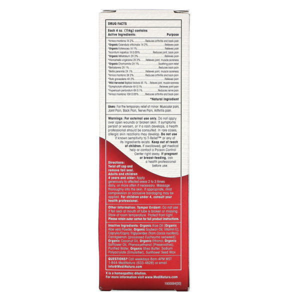 MediNatura, T-Relief, Arnica + 12, 4 oz (114 g) - Imagen 2