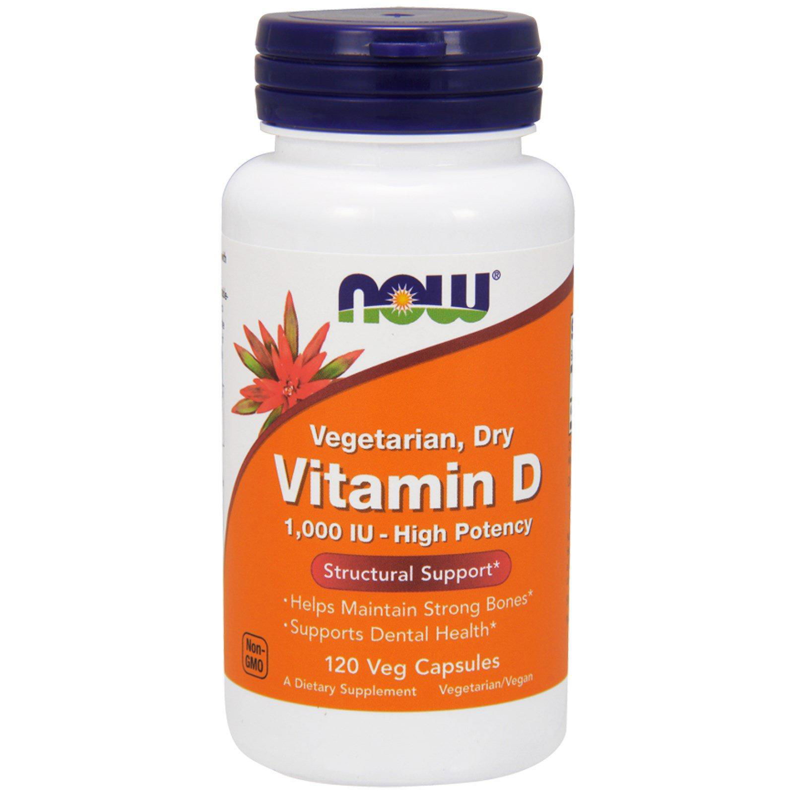 Now Foods, Vitamina D, Alta Potencia, 1000 IU, 120 cápsulas vegetales