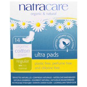 Natracare, Compresas ultrafinas, Cubierta de algodón orgánico, Regular, Normal, 14 toallas