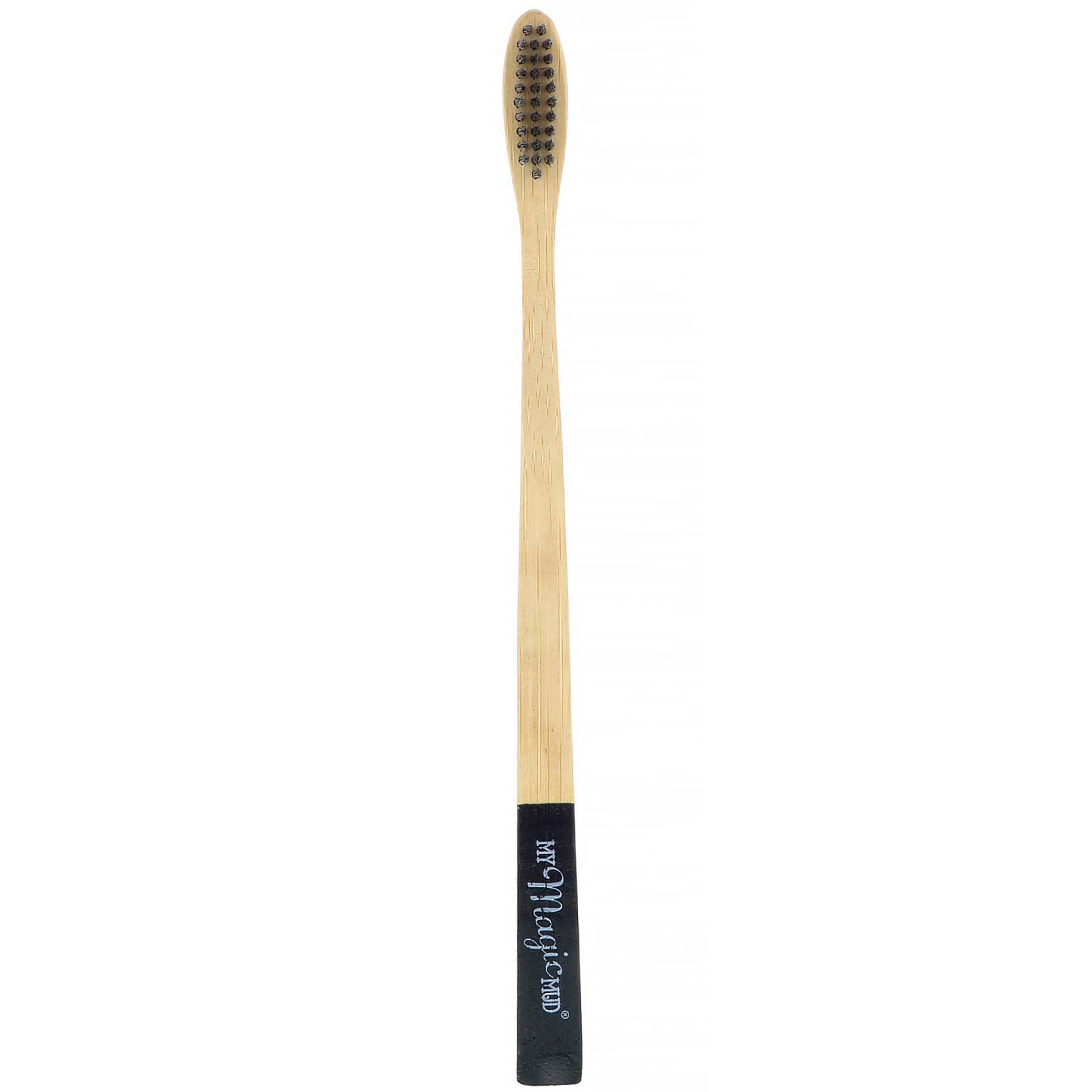My Magic Mud, Cepillo dental de bambú, cerdas suaves impregnadas con carbón activado, 1 cepillo dental