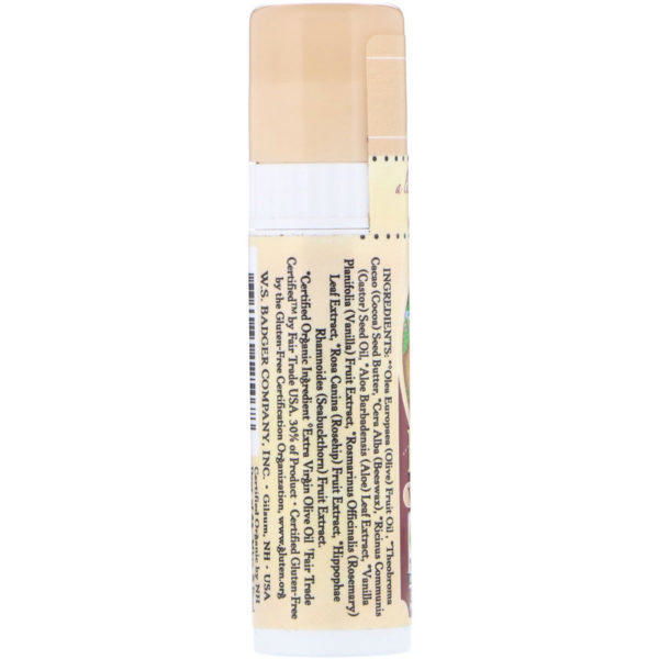 Badger Company, Organic, Cocoa Butter Lip Balm, Vanilla Bean, .25 oz (7 g) - Imagen 2
