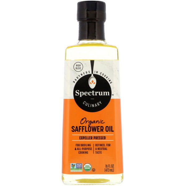 Spectrum Culinary, Aceite de Cártamo Orgánico, Calor Alto, 16 fl oz (473 ml)