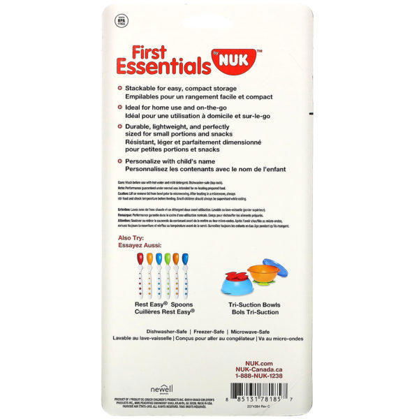 NUK, First Essentials Bunch-a-Bowls, 4+ Months, 4 Bowls and Lids - Imagen 3
