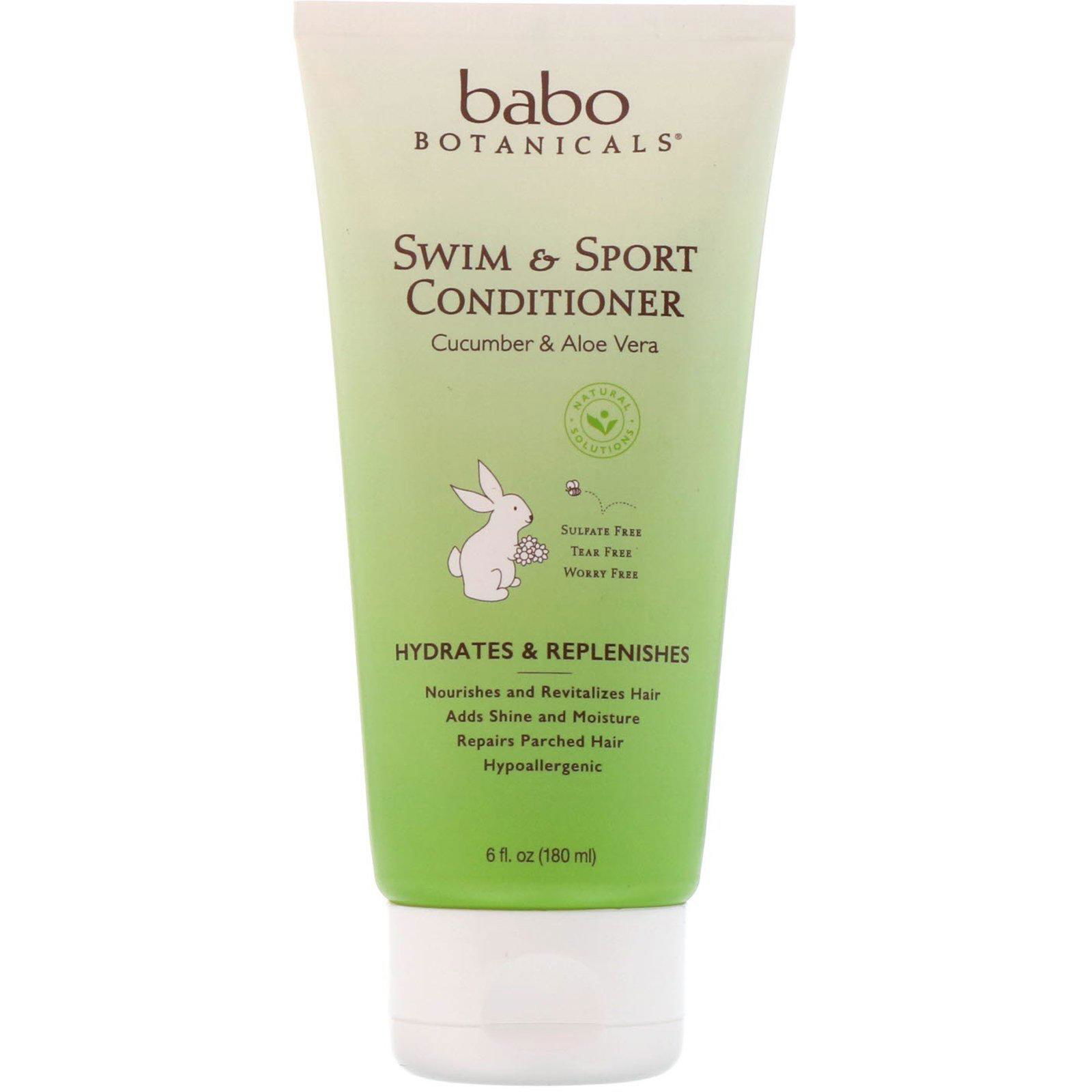 Babo Botanicals, Acondicionador Swim & Sport, Aloe vera y pepino, 6 oz líquidas (180 ml)