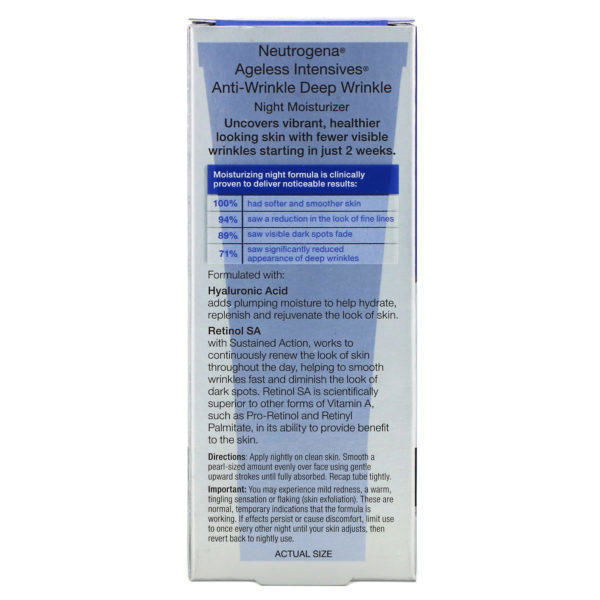 Neutrogena, Crema humectante antiarrugas para arrugas profundas, noche, 1.4 oz (39 g) - Imagen 3