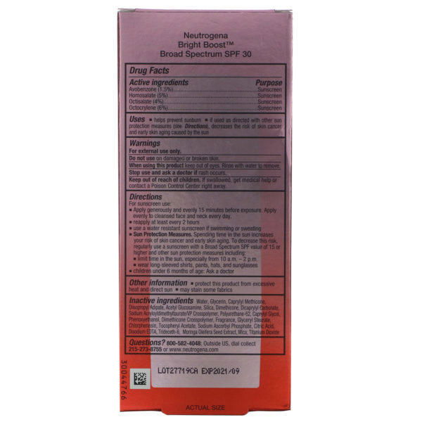Neutrogena,  Bright Boost Moisturizer, SPF 30, 1 fl oz (30 ml) - Imagen 3